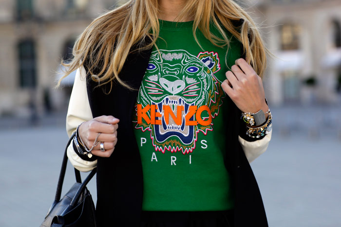 kenzo green tiger sweatshirt